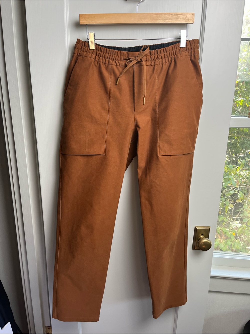 Lululemon Pants Mens Large Orange Bowline Utilitech Stretch Pockets Drawstring